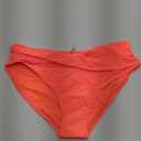 Tempt Me Women Twist Bikini Bottom Moderate High Cut Bathing Suit Bottoms Ruched Swimsuit Bottom (Large, Orange)