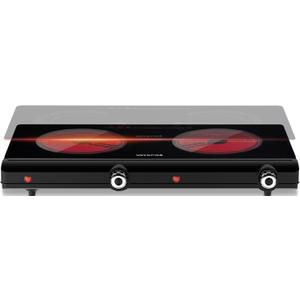 Infrared Double Burner Electric Cooktop - 1800W Portable Stove, Heat-up In Seconds, Countertop Cooktop for Dorm, Compatible with All Cookware