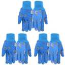 MUD Basic Women's PVC Dotted Palm And Daisy Printed Jersey Garden Glove, Extreme Comfort, Excellent Grip, Durable Wear, Blue, Medium/Large (M61001B-WML),MD61001B-WML (Pack of 1)