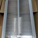 HVAC Premium 10'' x 18'' [Duct Opening] Flat Stamped Steel Return Air Grille - Sidewall and Ceiling - HVAC Vent Duct Cover - White [Outer Dimensions: 11.75''w X 19.75''h]