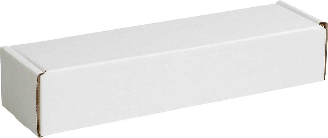 BOX USA 14" Deluxe Shipping Boxes 14"L x 3 3/4"W x 2 3/4"H, 50-Pack - White Box Mailers for Packaging, Storage, Gifts or Bulk Business Orders