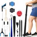 10 Piece Hip Kit for Seniors  Recovery Kit with Reacher Grabber, Sock Helper, Dressing Stick, Shoehorn, Loofah, Back Scratcher, Leg Lifter and Massage Ball  Ideal for Hip or Knee Surgery Recovery