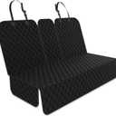 Dog Car Seat Cover for Back Seat, Car Seat Cover 60/40 Split Bench for Cars, SUVs - Standard - 53" W (Black)