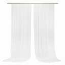Ling's moment Wide White Sheer Curtains, Chiffon Wrinkle-Free Window Doorway Drapes Backdrop for Sliding Glass Doors Living Room Wedding Party Bedroom Farmhouse Arch Stage, 5ft x 10ft 2 Panels