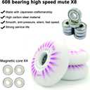 Light up Inline Skate Wheels & Roller Blade Wheels 76mm/80mm with Bearings ABEC-9 for Indoor & Outdoor use 90A Luminescence Roller Blade Wheels 4-Pack