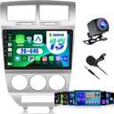 2+64G Android 13 CarPlay Car Stereo Radio for Dodge Caliber 2007-2012, 10.1'' HD Touch Screen Compatible with Android Auto, AHD Backup Camera, Mirror Link, GPS, WiFi, FM RDS