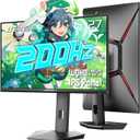 SANSUI Gaming Monitor 27" 1440P 200Hz 180Hz WQHD 25601440-AMD FreeSync 1ms DCI-P3 95% Fast IPS Computer Monitor,Height Adjustable Vertical/Horizontal Rotating, 2DisplayPort/HDMI HDRLow Motion Blur