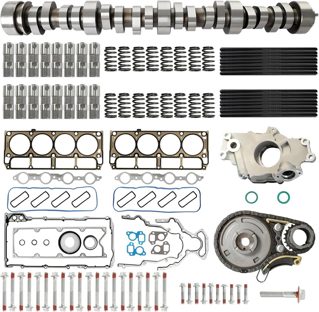 5.3 Sloppy Mechanics Stage 2 Cam Lifters Kit & Head Gasket Bolt Set & Oil Pump & Timing Chain Kit Fit For GM Chevy GMC Cadillac Buick Pontiac LS Trucks/SUVs V8 4.8L 5.3L 6.0L 6.2L 1997-2013