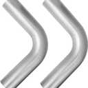 2 Pcs 3" OD 90 Degree Exhaust Pipe, 90 Mandrel Bend Elbow, 304 Stainless Steel, Universal Fit, 5.9 Inch Length, DIY Custom Mandrel Bend Pipe 2PCS