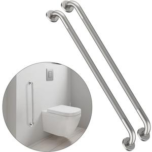 36 Inch Anti Slip Shower Grab Bar, Munzong 2 Pack Brushed Nickel Bathroom Grab Bar, Knurled Bathroom Balance Bar, Safety Hand Rail Support Handicap Elderly Injury Senior Assist Bath Handle