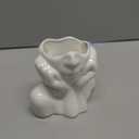 Large Ceramic Face Vase, White Flower Vases for Decor Female Form Head Half Body Vase Boho Unique Decorative Modern Style for Home Living Room Office Book Shelf (Large)