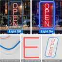 22.8"x 11.8" Ultra Bright 12V Neon Open Sign for Business, LED Open Neon Sign, Electric Light up Signs for Stores, Restaurants Offices Retail Shops Window (Blue-Red-Vertical)