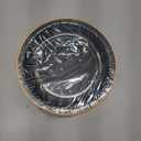 bUCLA 100PCS Black and Gold Plastic Plates - 6.25 inch Black Gold Premium Hard Disposable Dessert/Salad/Appetizer/Small Cake Plates for Party, Graduation & New year