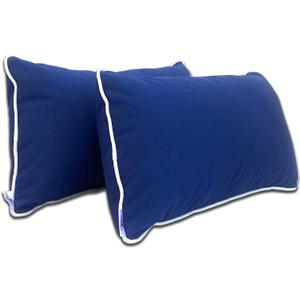 Pack of 2 Patio Lumbar Pillows, 12"x20" Fade Resistant Outdoor Waterproof Lumbar Pillow with Inners, Decorative Garden Lumbar Cushions for Home Patio Terrace Sofa Use (Royal Blue)