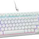 HUO JI E-Yooso Creamy Mechanical Keyboard Wired, Hot Swappable, Pre-lubed Linear Switches, Gasket Structure with Sound Dampening Foam, RGB Backlit, 99 Keys Custom Gaming Keyboard for PC/Mac,White