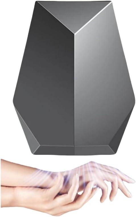 1600W Powerful Hand Dryer, Wall-Mounted Quiet Bathroom Dryer with No-Drill Installation, Compact Automatic Sensor Dryer for Home, Kitchen, Hotel (Black)