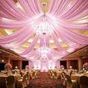 Party Village 10 Panels 5ftx30ft Light Pink Ceiling Drapes for Wedding Parties