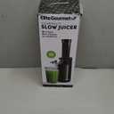 Elite Gourmet EJX600 Mini Compact Small Space-Saving Masticating Slow Juicer Cold Press Juice Extractor, Nutrient and Vitamin Dense, BPA-Free Tritan, Easy to Clean, 16 oz Juice Cup, Charcoal Grey