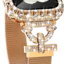 NewWays Sparkle You Days, Shine Every Moments Compatible with Apple Watch Band with Bling Case 41mm for Women, Jewelry Look Mesh Loop Magnetic Strap Protective Case for iWatch Women