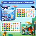40 Kids Bath Bombs with Surprise Inside, Ocean & Jungle Animal Toys Gift Set with Natural Child-Safe Ingredients, Travel-Friendly Bath Bombs for Boys and Girls, Great for Birthdays, Christmas & Easter