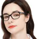MARE AZZURO Lightweight Reading Glasses Women Retro Rectangle Readers 1.0 1.25 1.5 1.75 2.0 2.25 2.5 2.75 3.0 3.5 4.0 5.0 6.0 (Black)