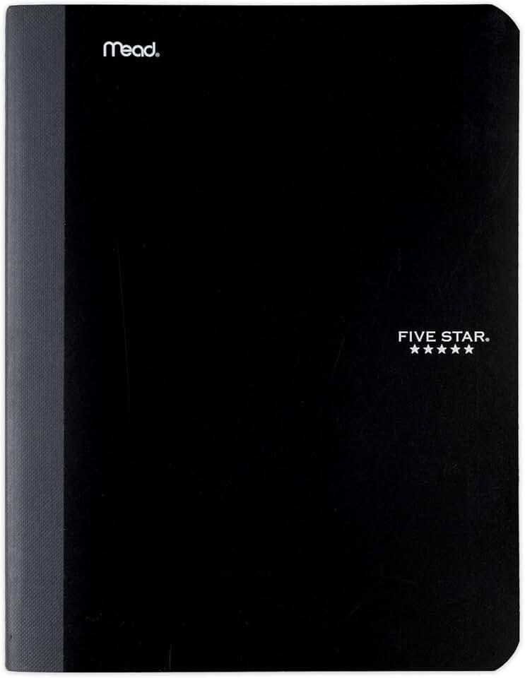 Five Star Composition Book, Notebook, College Ruled Paper, 100 Sheets, 9-1/2 x 7-1/2, Color Selected For You, 1 Count (09120)