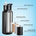 VEGOND 32 oz Insulated Water Bottle Bulk Stainless Steel Metal Water Bottles with Leak Proof Straw Lid & Spout Lid, Wide Mouth Double Walled Vacuum Travel Sports Bottle, 8 Pack