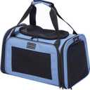 PETSFIT Pet Carrier, Dog Carrier Airline Approved, Collapsible Soft Sided TSA Approved Pet Carrier for Small and Medium Cats, Puppies Up to 12 Lbs, Cat Travel Carrier, Blue