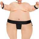 Spooktacular Creations Sumo Inflatable Costume for Adult, Funny Air Blow Up Costumes, Full-Body Sumo Costume (Black) 