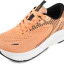 JACKSHIBO Wide Toe Box Shoes for Men Arch Support Shoes Wide Width Sneakers for Running Walking Athletic Tennis Orthopedic Plantar Fasciitis Workout with Thick Cushioned Zero Drop Sole (10.5 Wide, Orange)