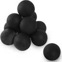 Ceramic Fire Balls for Gas Fire Pits, 4" Set of 12 Reusable Black Fireplace Balls for Indoor and Outdoor Fire Pits, Heaters, Traditional/Gas/Electric Fireplaces