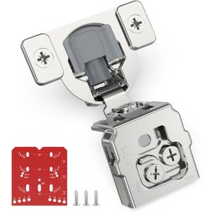 60 Pack 1-1/4" Overlay 3D Soft Close Concealed Hinge for Face Frame Door, Self Closing Hinges, 105 Smooth Slow Close Quite, Hidden Stainless Steel Hinge for Kitchen Cabinet Door, Satin Nickel