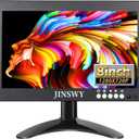 8" Mini Security Monitor, Portable 1280x720 Metal Screen, HDMI/VGA/AV/BNC Input, Built-in Speakers & Remote, for CCTV Surveillance and Security Systems