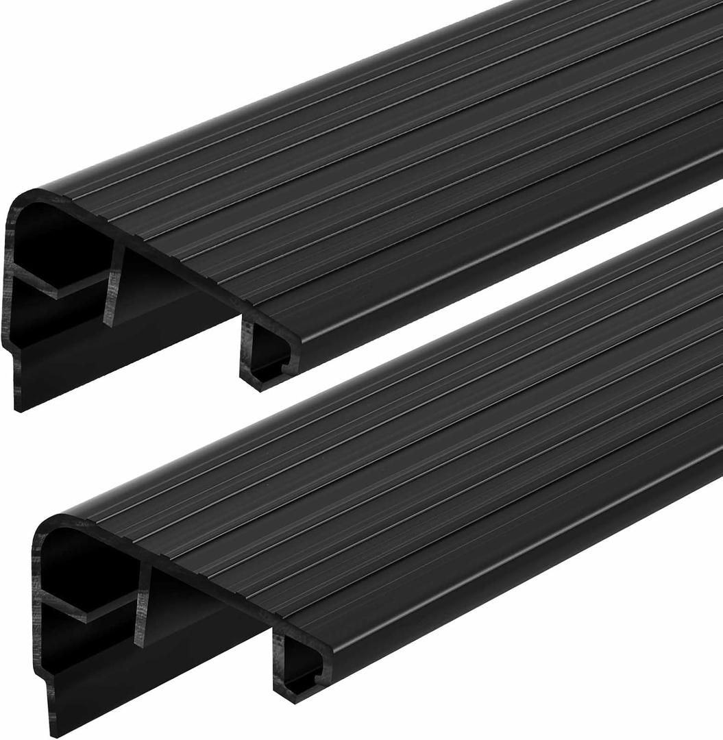 Pangda 2 Pcs 48 L Fixed Vinyl Sill Cap 1-5/32 Inches High Exterior Door Threshold Seal Replacement for Residential Door Trim-to-fit Fixed Vinyl Sill for Residential Entry Waterproof(Black)