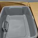 Amazon Basics Large Cat Litter Box with High Sides, Open Top for Easy Access, Includes Scoop with Storage, 19" x 15" x 11.75", Grey/Beige