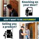 4 x No Soliciting Sign for House Front Door, No Silication Solicitation Solicitors for Home and Business, Strong Adhesive Tapes,8.0 2.3 Inch for Front Door, Window, Walls and Mailbox