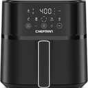 Chefman Air Fryer – 6 QT Compact Airfryer for Quick & Easy Meals in Minutes, Features Hi-Fry Technology for Extra Crisp, Touchscreen Controls with 4 Presets, Nonstick & Dishwasher Safe Basket - Black