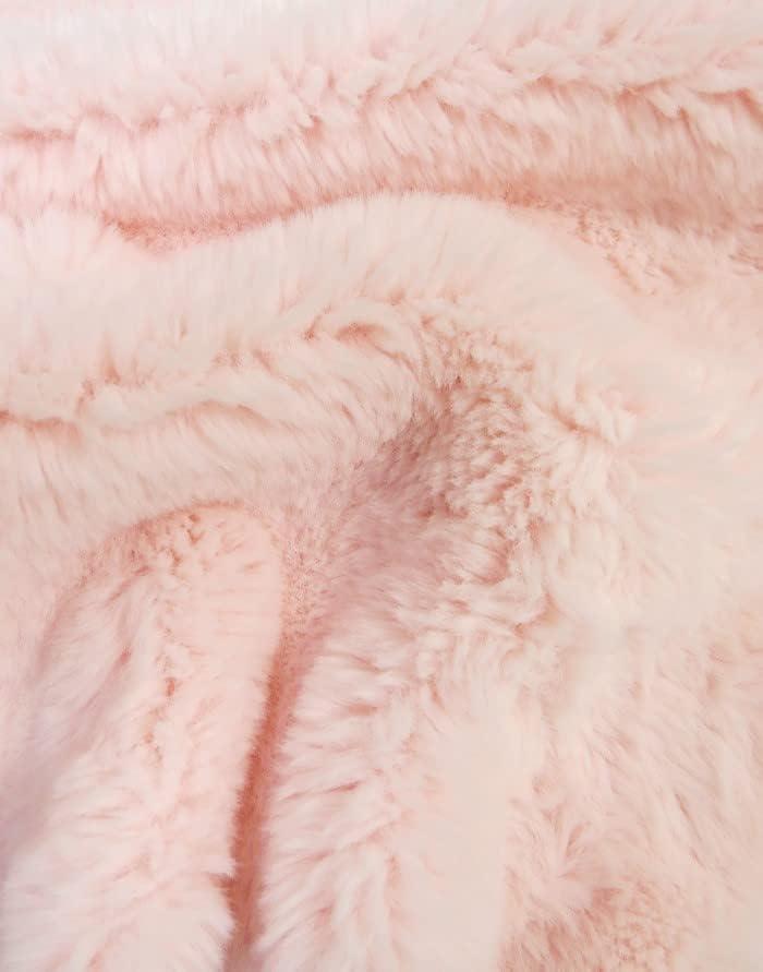 Hug-Z Arctic Rabbit Minky Fabric by The Yard DIY Baby Blankets Decor Clothing Snuggle Shaggy (Light Pink)