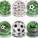 Soccer Party Decorations 60Pcs Soccer Paper Plates 7" Disposable Dessert for Kids Birthday, Sports Game Day, Sports Themed Soccer Party Supplies