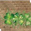 XCHI Wood Grain Green Shamrocks Clovers Eucalyptus Leaves St. Patrick's Day Placemats Set of 4 Table Mats for Party Home Kitchen Dining Table Decorations 12x18 Inch