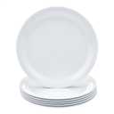 Amazon Basics Melamine Plastic Plate, Dishwasher Safe, BPA Free, 6 Piece Set, 9 in, White