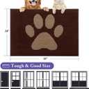 Buganda Dog Door Mat for Muddy Paws, Absorbent Dirt Trapper Non Slip Indoor Doormats, Washable Low-Profile Mat for Mud Dogs, Entryway Carpet for Inside Floor (30x20 Inches, Brown)