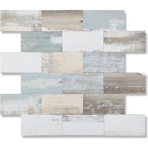 2026 New Upgrade Peel and Stick Backsplash Tile, Peel and Stick 11.34" X 11.57" Wall Tile for Kitchen, Bathroom, Fireplace, Laundry (Vintage Wood Grain, 10 Packs)