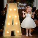 Mixifox 3FT Marquee Letters A, Large Light Up Letters 3 Feet Tall with Lights, Big Baby Letter for Baby Shower, Wedding, Engagement, Graduation, Birthday Party Decorations, Pre-Cut Foam Board Kit