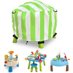 Kids Water Table Cover Little Tikes Spiralin' Seas Waterpark Play Table Cover Sand Water Table Cover Outdoor Toys Cover 34X34X18 inch-(Cover only)-Green (Green-round)