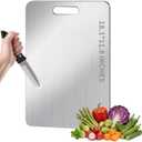Titanium Cutting Board - 100% Pure Titanium Cutting Boards, Food-Grade, Non-Slip Surface, Dishwasher Safe, for Elegant Serving Tray for Kitchen, Charcuterie, Meat, Vegetables, Easy Clean, 18.1"x11.8"