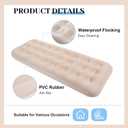 Geetery 4 Pcs Large Air Mattress for Adult Kid 75 x 30 x 8.7 Inch Inflatable Sleepover Airbed Foldable Flocked Blow up Bed with Patch Portable Toddler Air Mattress for Home Travel Camping Tent Party