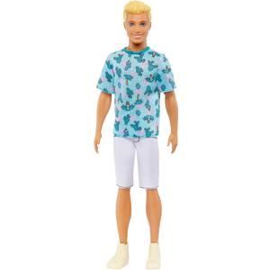 Barbie Fashionistas Ken Fashion Doll #211 with Blonde Hair Wearing Removable Blue Cactus Tee, White Shorts & Sneakers