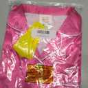 MyFav Pajama Set for Girls Button Down Silky Kids Sleepwear Nightwear Loungewear Clothes Set (Pink)