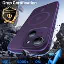 Faiono Magnetic for iPhone 15 Case [Full Camera Protection][Military-Grade Protection][Compatible with MagSafe] Shockproof Protective Slim Phone Case for iPhone 15, Dark Purple